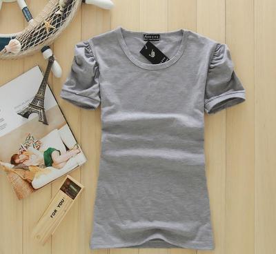 夏裝新款韓版女裝泡泡短袖T恤 純色百搭，圓領(lǐng)打底衫批發(fā)指南